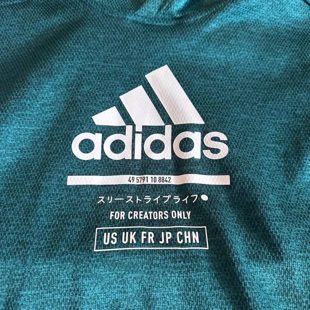 Adidas Climawarm Hoodie Mens Small Teal Heather For Creators Only Sweatshirt
